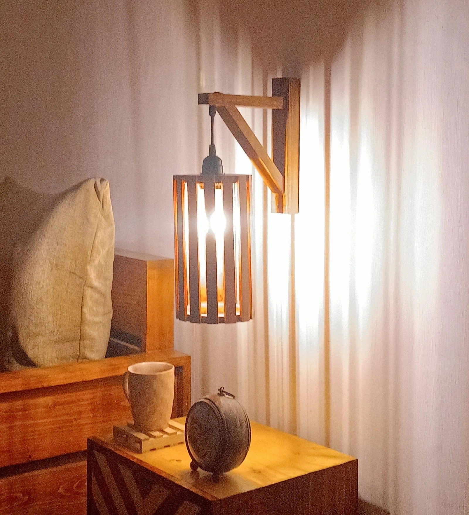 Casa L Brown Wooden Wall Light (BULB NOT INCLUDED)