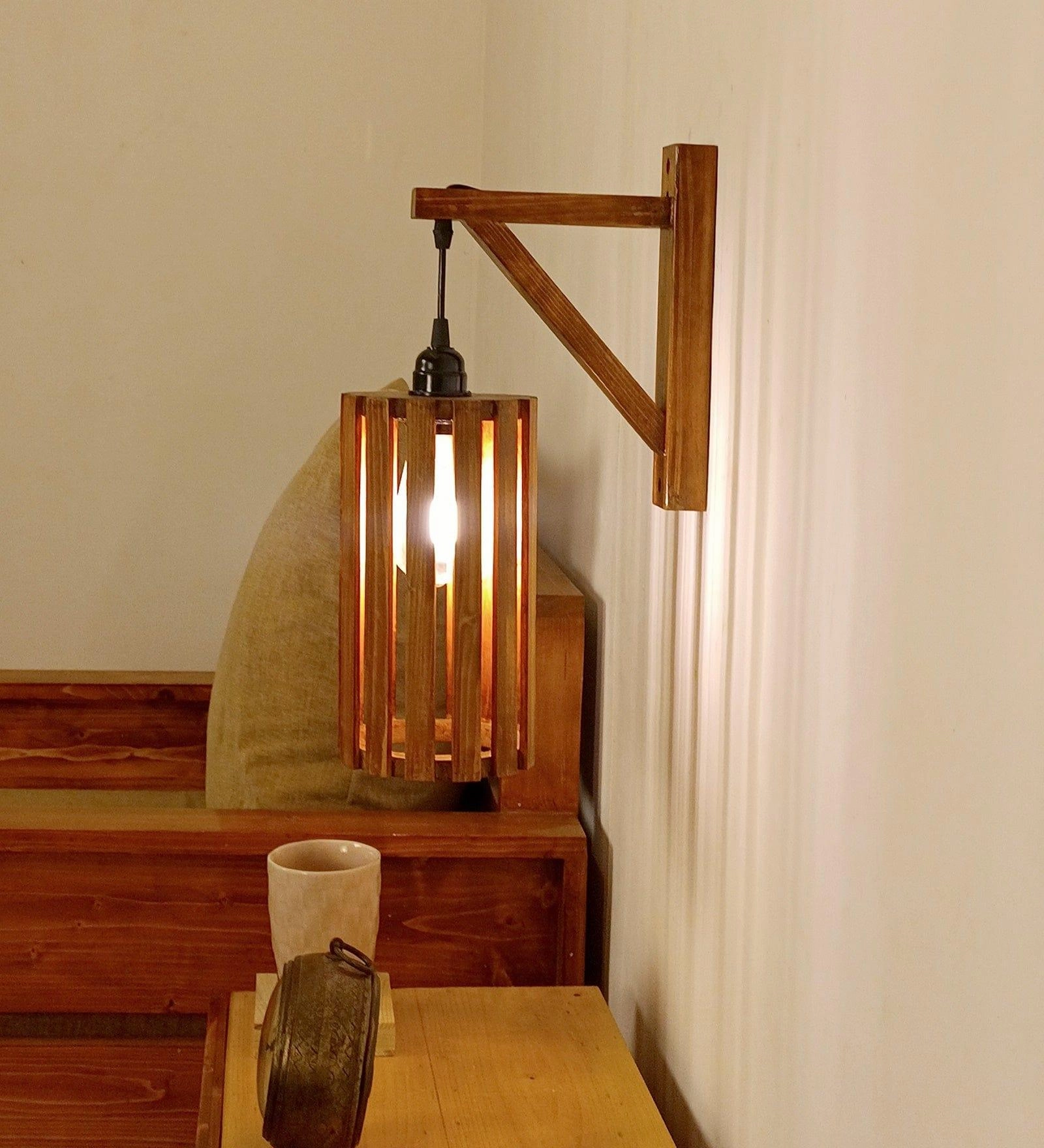 Casa L Brown Wooden Wall Light (BULB NOT INCLUDED)