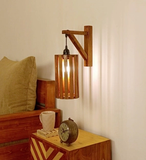 Casa L Brown Wooden Wall Light (BULB NOT INCLUDED) vintage desk lamp