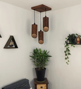 Cedar Brown Cluster Hanging Lamp (BULB NOT INCLUDED) contemporary ceiling fixture