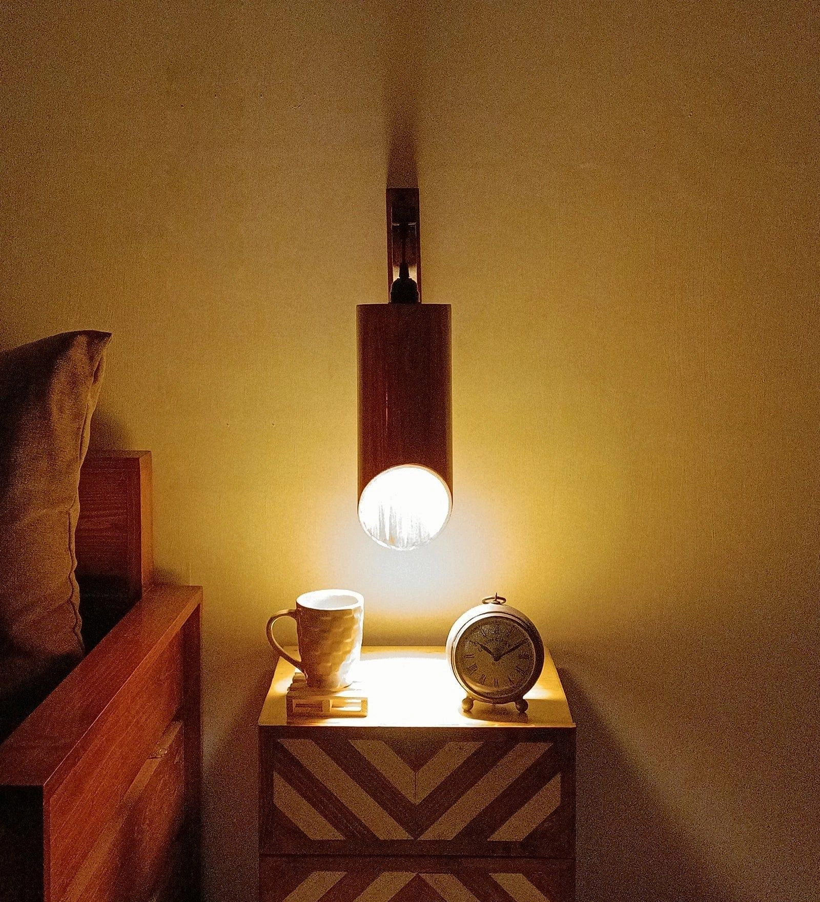 Cedar L Brown Wooden Wall Light (BULB NOT INCLUDED)