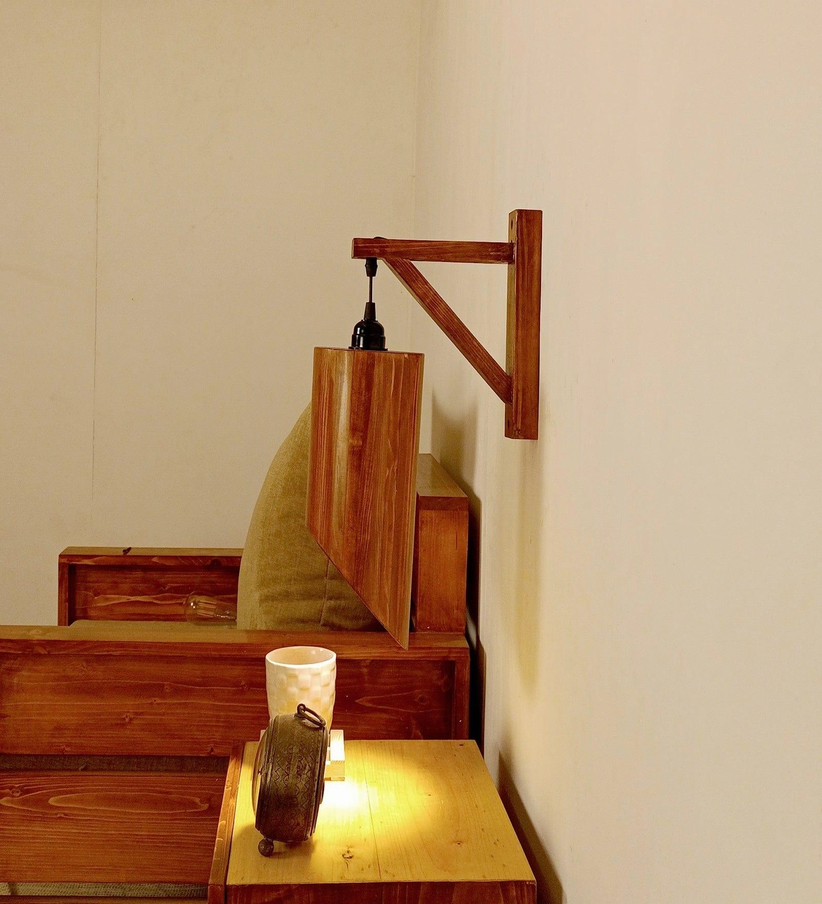 Cedar L Brown Wooden Wall Light (BULB NOT INCLUDED)