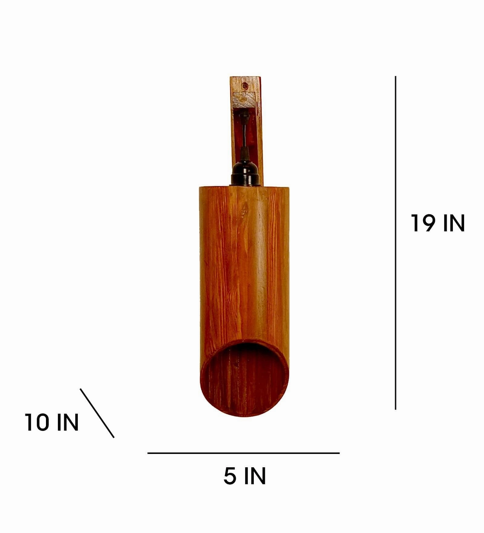 Cedar L Brown Wooden Wall Light (BULB NOT INCLUDED)