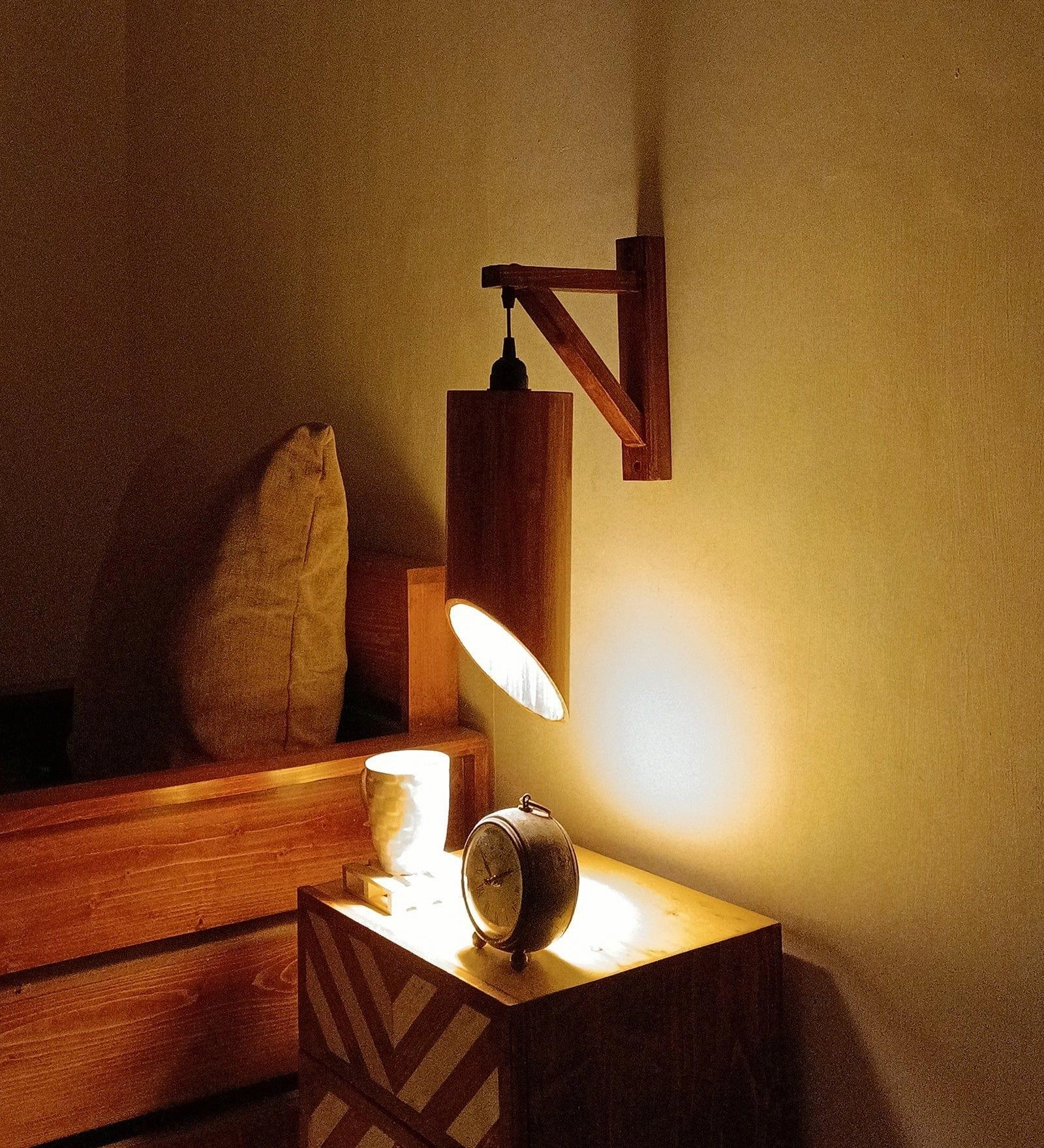 Cedar L Brown Wooden Wall Light (BULB NOT INCLUDED)
