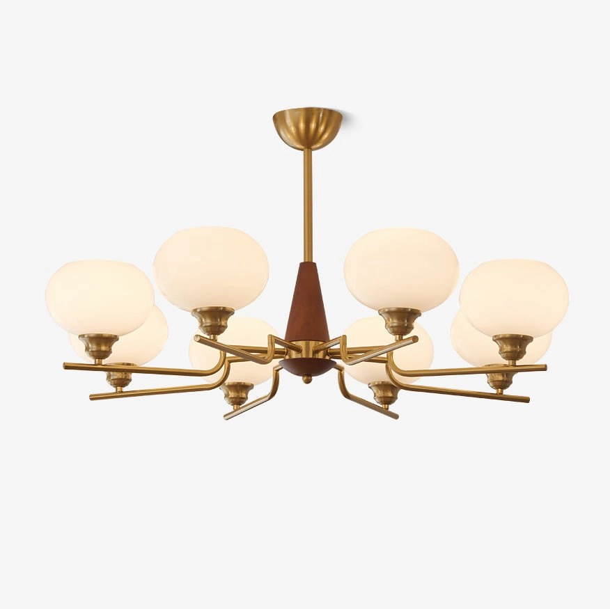 Celeste Sphere Walnut Chandelier modern modeling table light