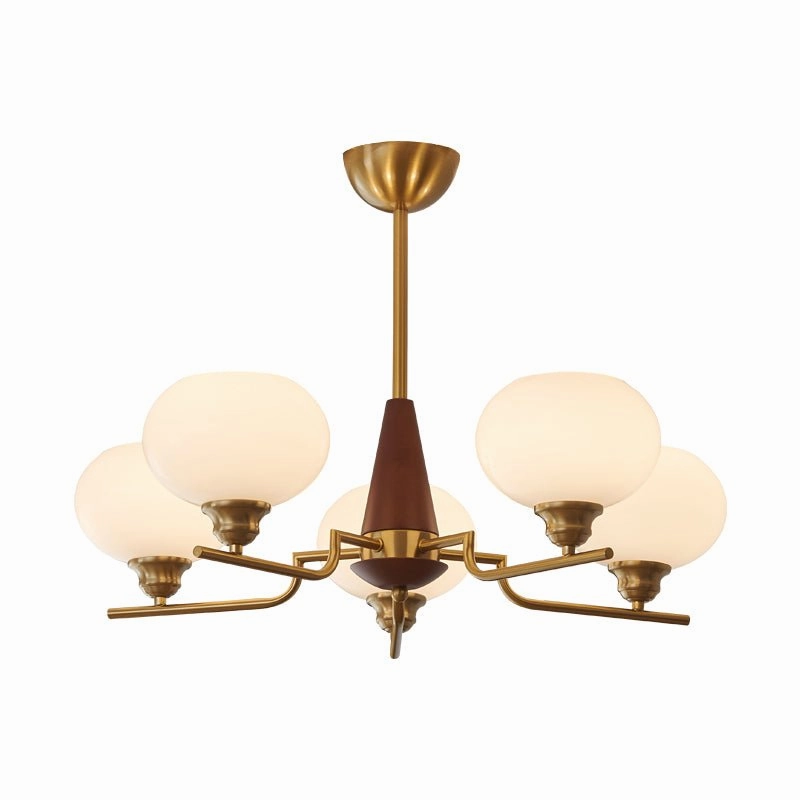 Celeste Sphere Walnut Chandelier