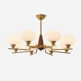 Celeste Sphere Walnut Chandelier modern modeling table light