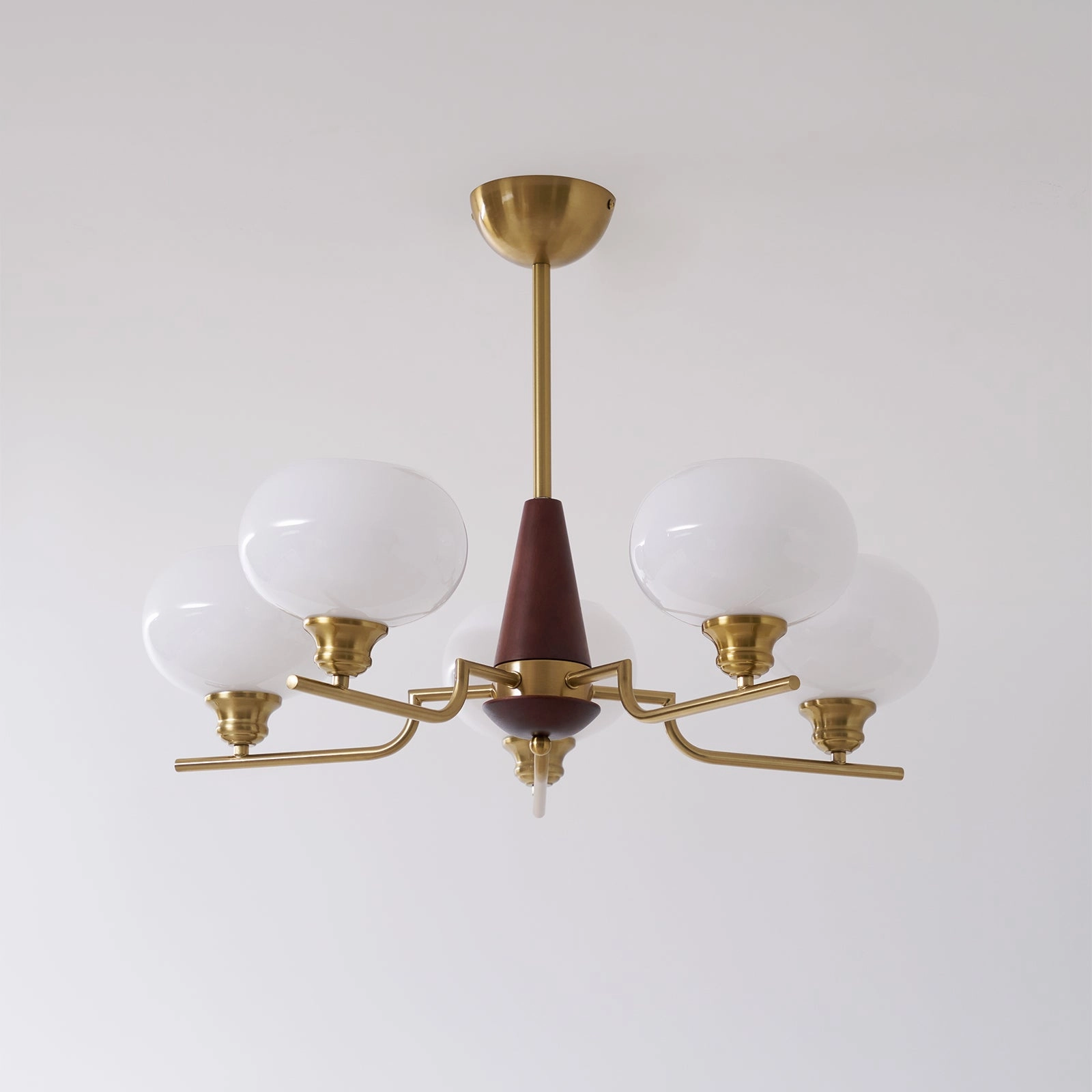 Celeste Sphere Walnut Chandelier