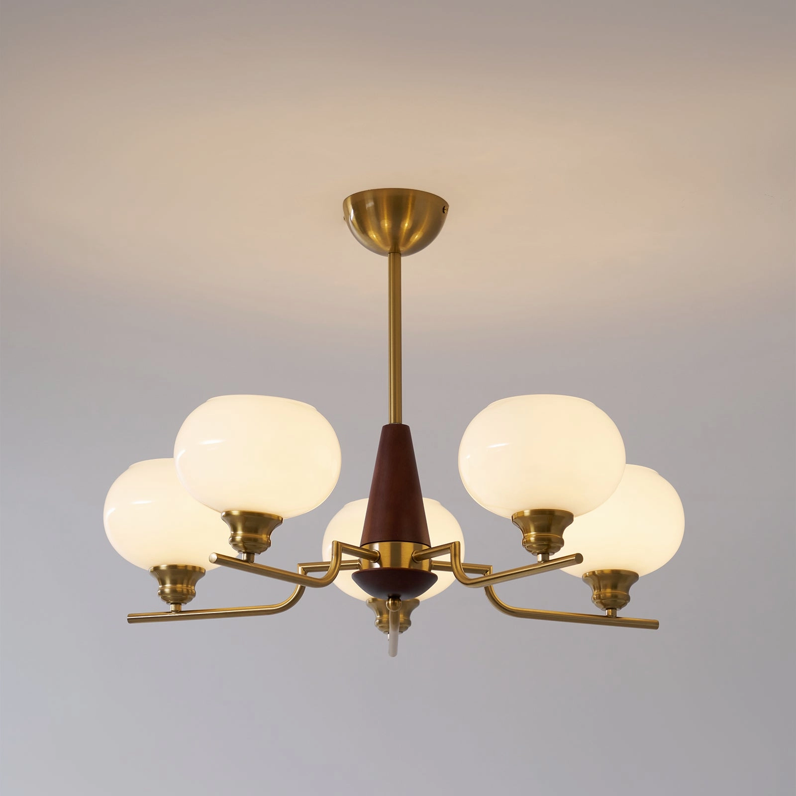 Celeste Sphere Walnut Chandelier