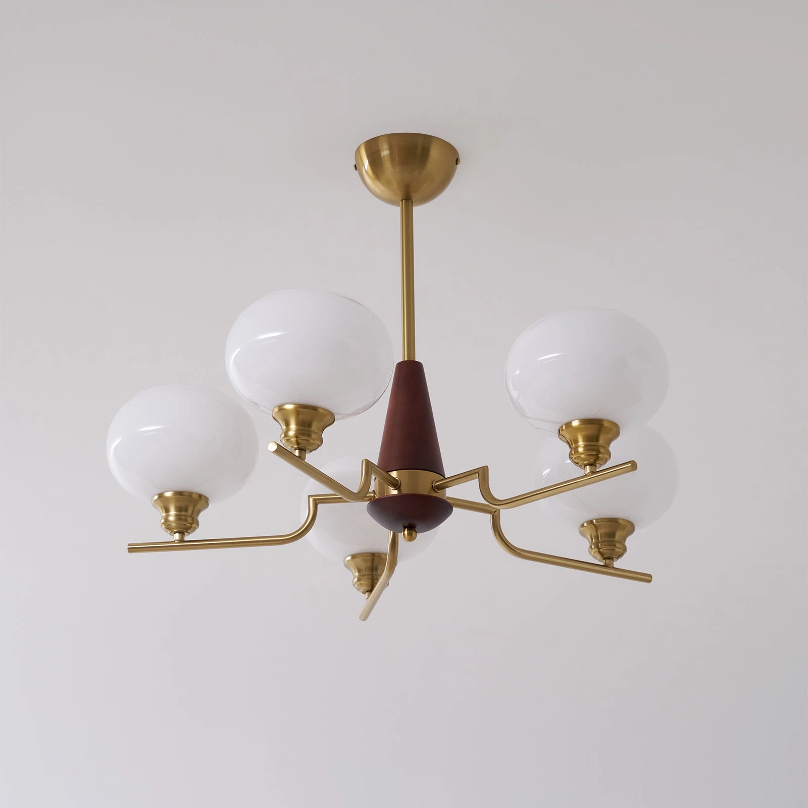 Celeste Sphere Walnut Chandelier