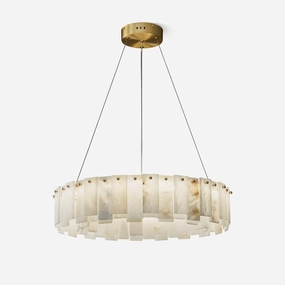 Celestial Alabaster Round Chandelier modern modeling table light