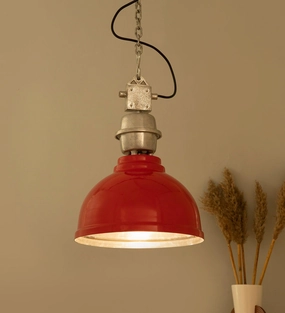 Ceramic Red Industrial Pendant Light contemporary ceiling fixture