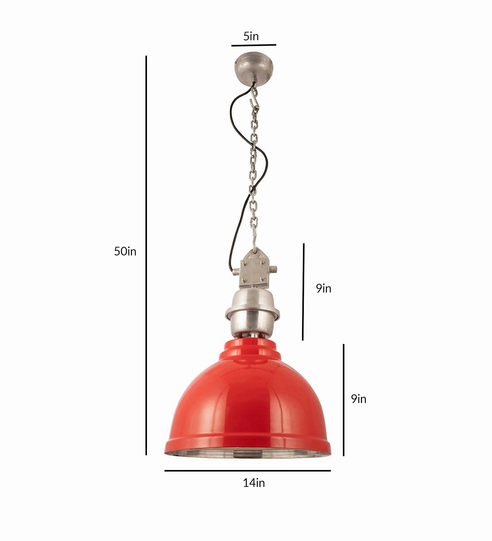Ceramic Red Industrial Pendant Light