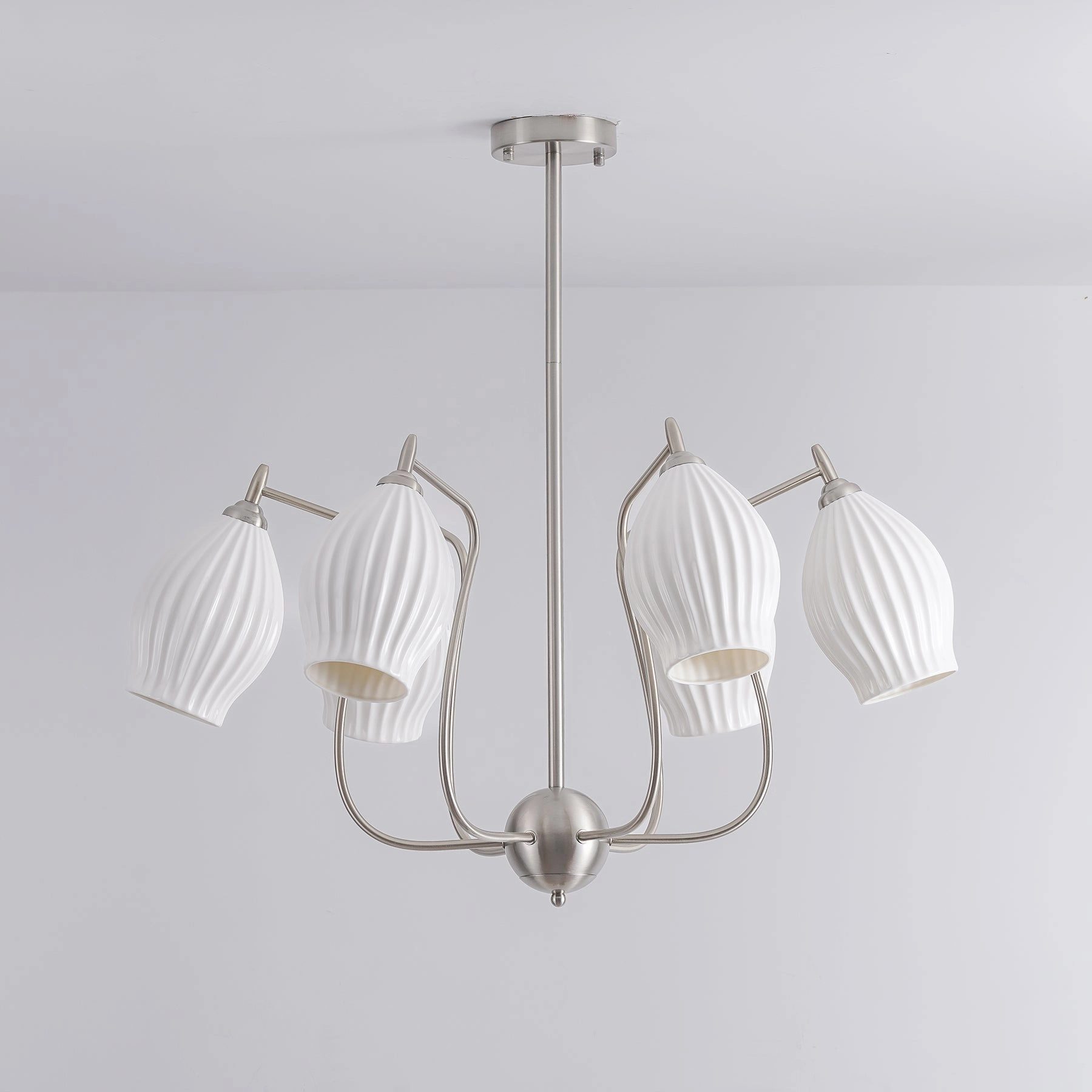 Ceramic Ribbed Chandelier