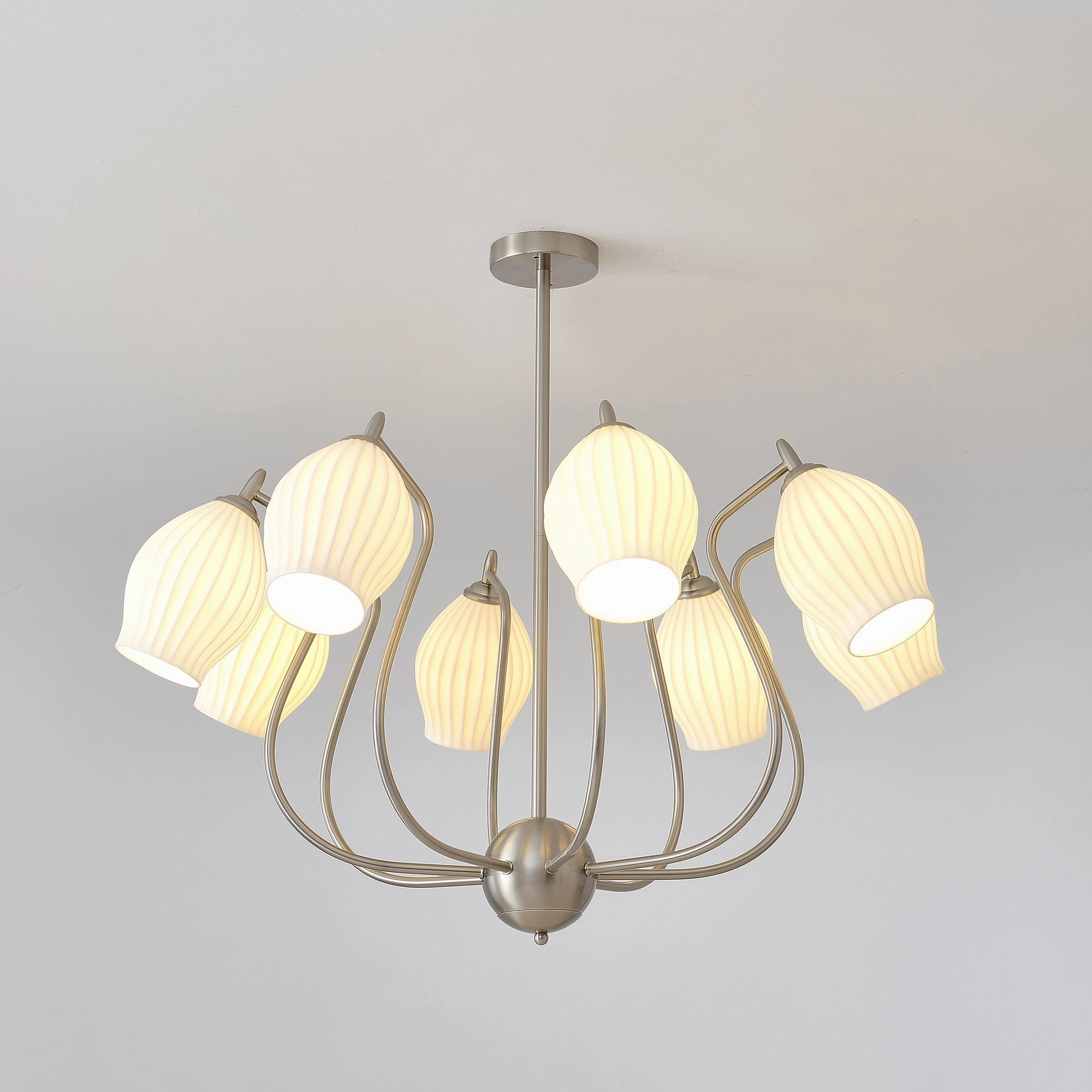 Ceramic Ribbed Chandelier