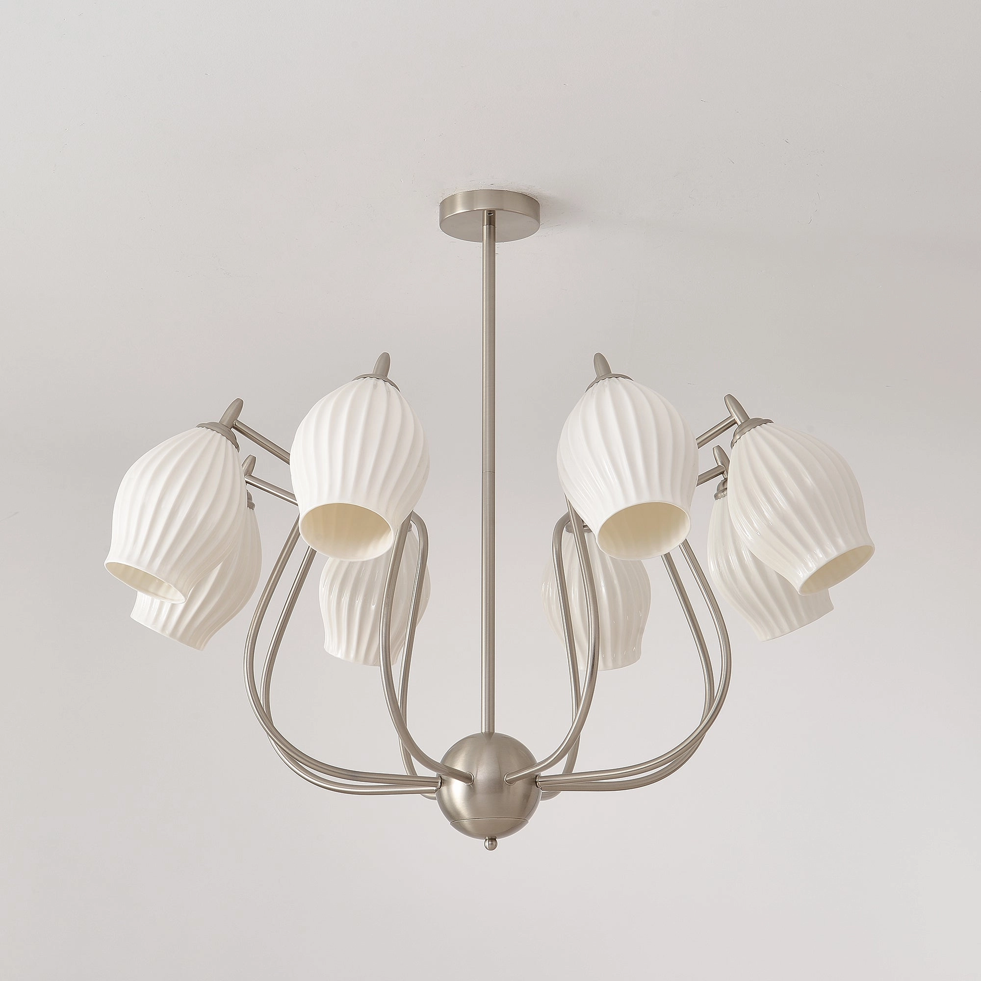Ceramic Ribbed Chandelier