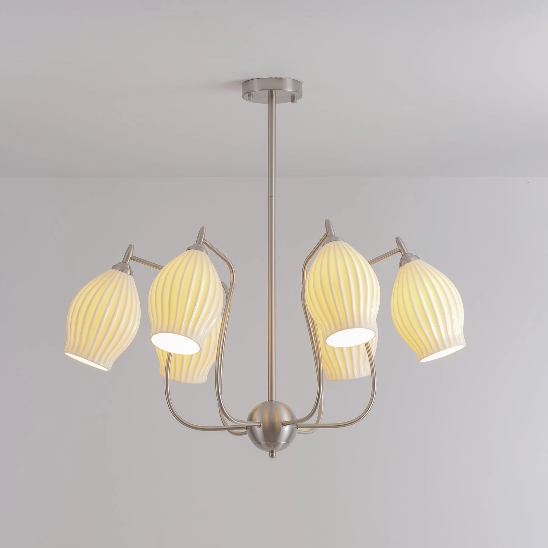Ceramic Ribbed Chandelier
