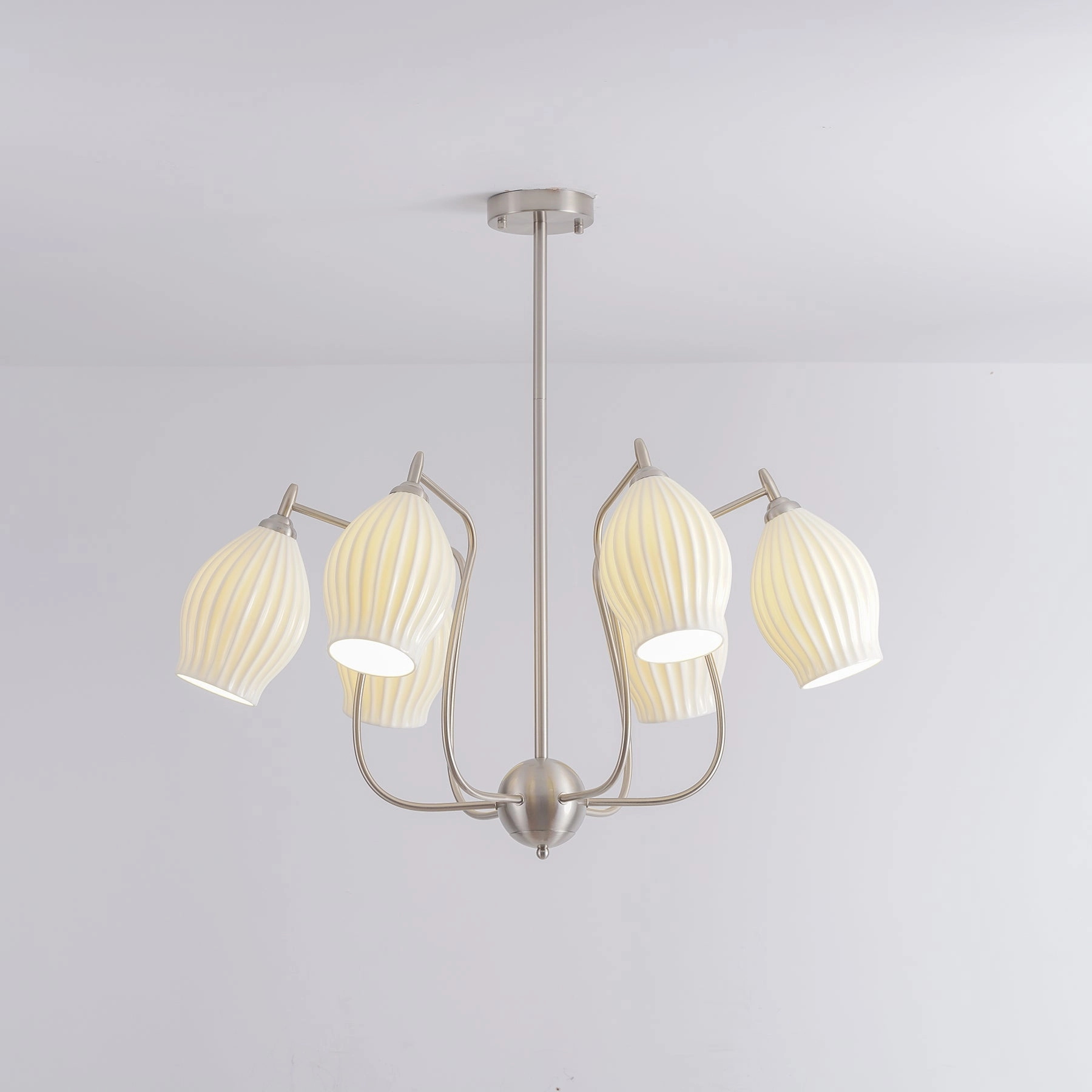 Ceramic Ribbed Chandelier