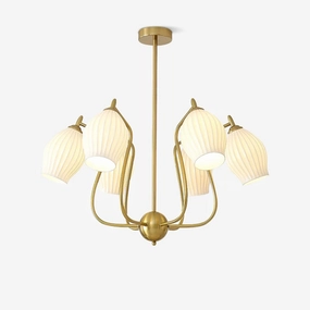 Ceramic Ribbed Chandelier modern modeling table light