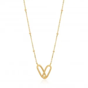 Chain Reaction Shiny Gold Beaded Chain Link Necklace N021-01G Ania Haie Jewellery
