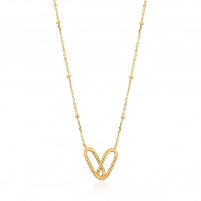 Chain Reaction Shiny Gold Beaded Chain Link Necklace N021-01G Ania Haie Jewellery