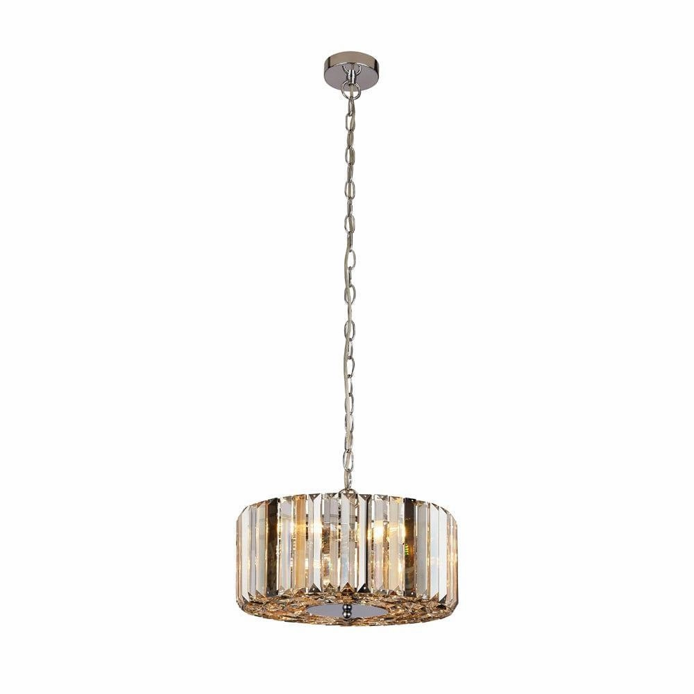 Chapeau 3 Light Chrome Pendant - Glass Crystals minimalist ceiling light