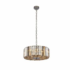Chapeau 4 Light Chrome Pendant - Smoke & Glass Crystals minimalist ceiling light