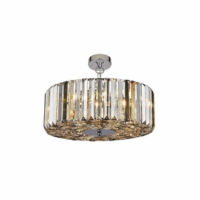 Chapeau 5 Light Chrome Pendant - Glass Crystals minimalist ceiling light
