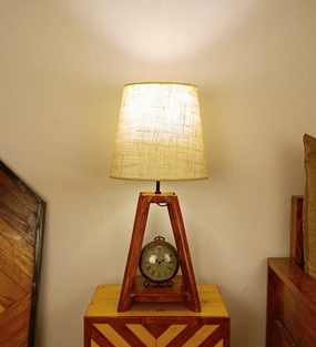 Charlotte Brown Wooden Table Lamp with White Jute Lampshade (BULB NOT INCLUDED) Louis Poulsen chandelier