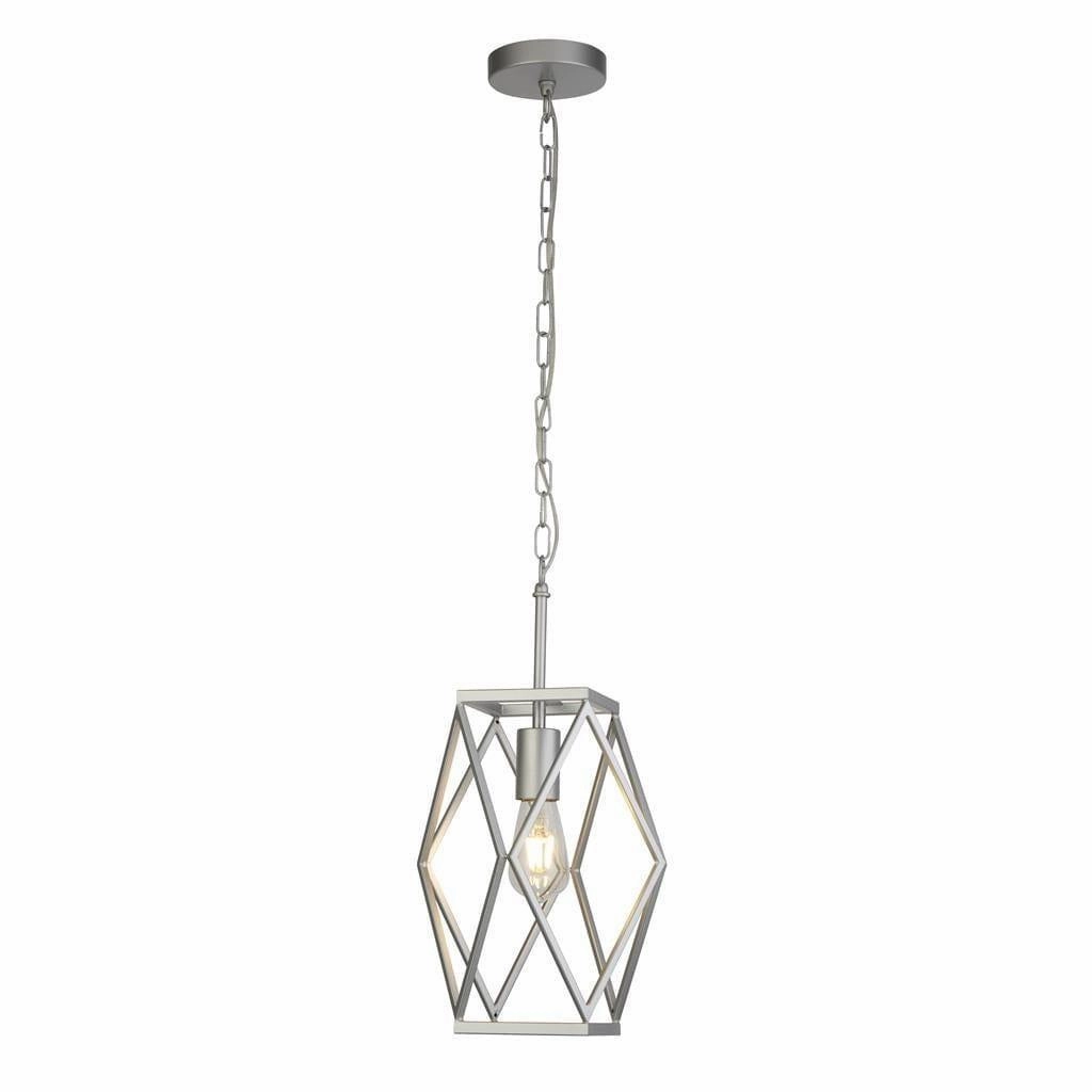 Chassis 1 Light Satin Silver Ceiling Pendant Searchlight minimalist ceiling light