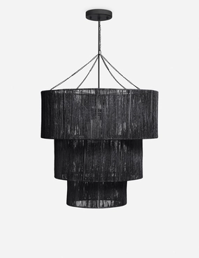 Chavette Chandelier, Black ambient lighting fixture