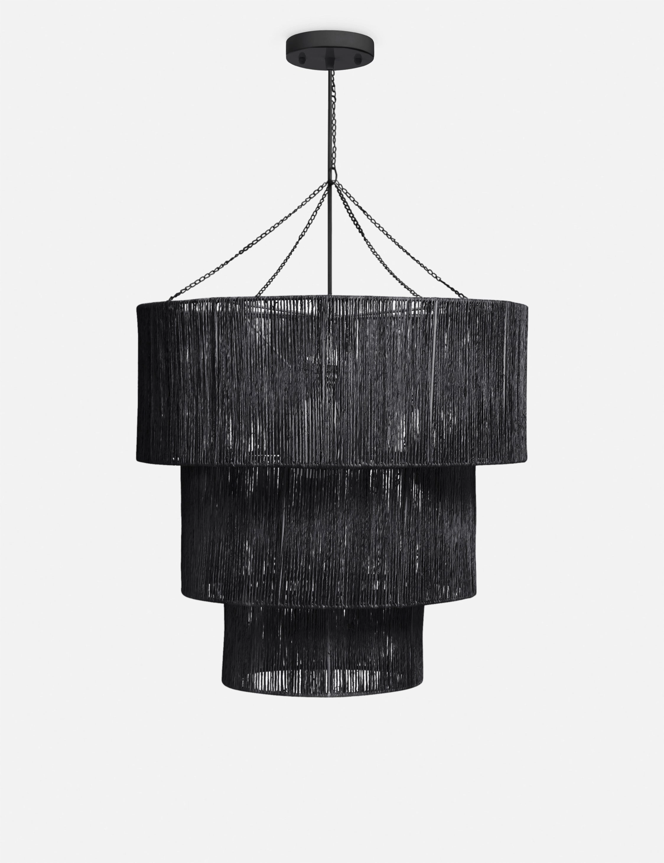 Chavette Chandelier, Black ambient lighting fixture