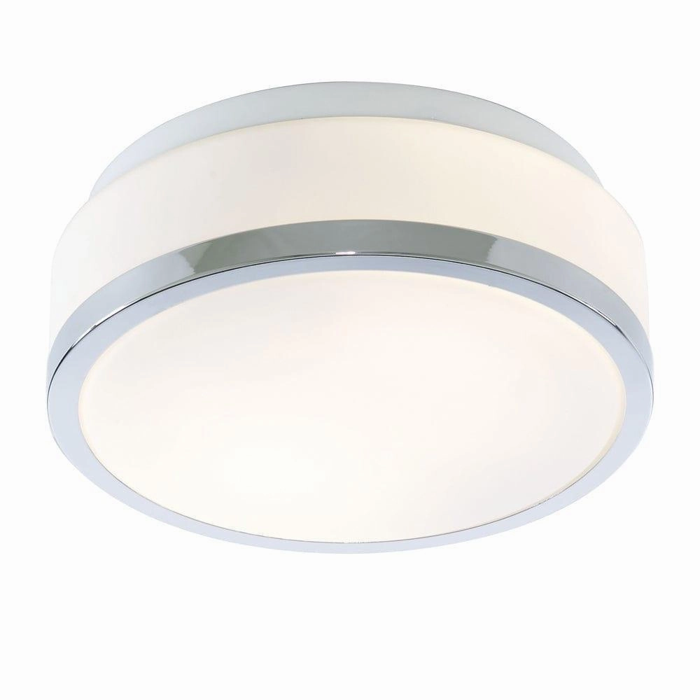 Cheese Bathroom 2 Light Chrome Ceiling Flush White Glass Shade simple ceiling design light