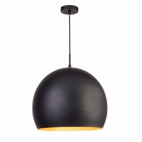 Chicago Industrial Black Ball Pendant - 40cm Gold Interior minimalist ceiling light