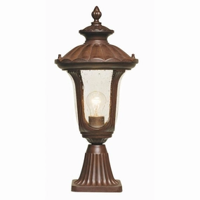 Chicago Rusty Bronze Patina Small Outdoor Pedestal Lantern outdoor wall lamp