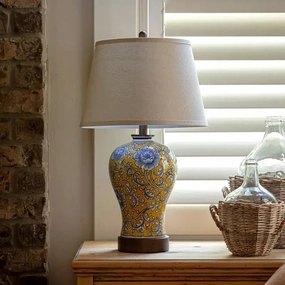 Chinoiserie Lamp Set rechargeable bedside light