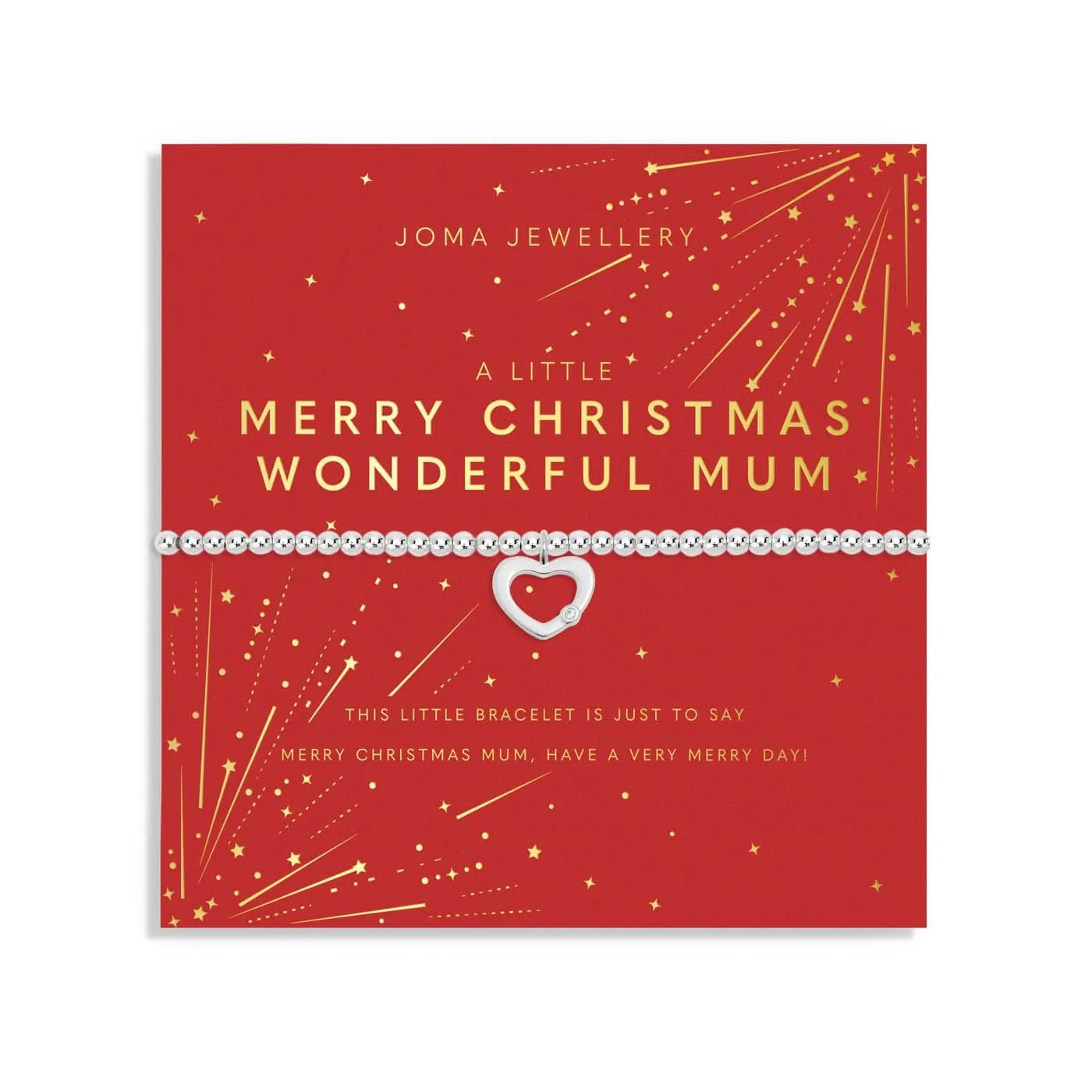 Christmas A Little Merry Christmas Wonderful Mum Silver Plated Bracelet 7556 Joma Jewellery