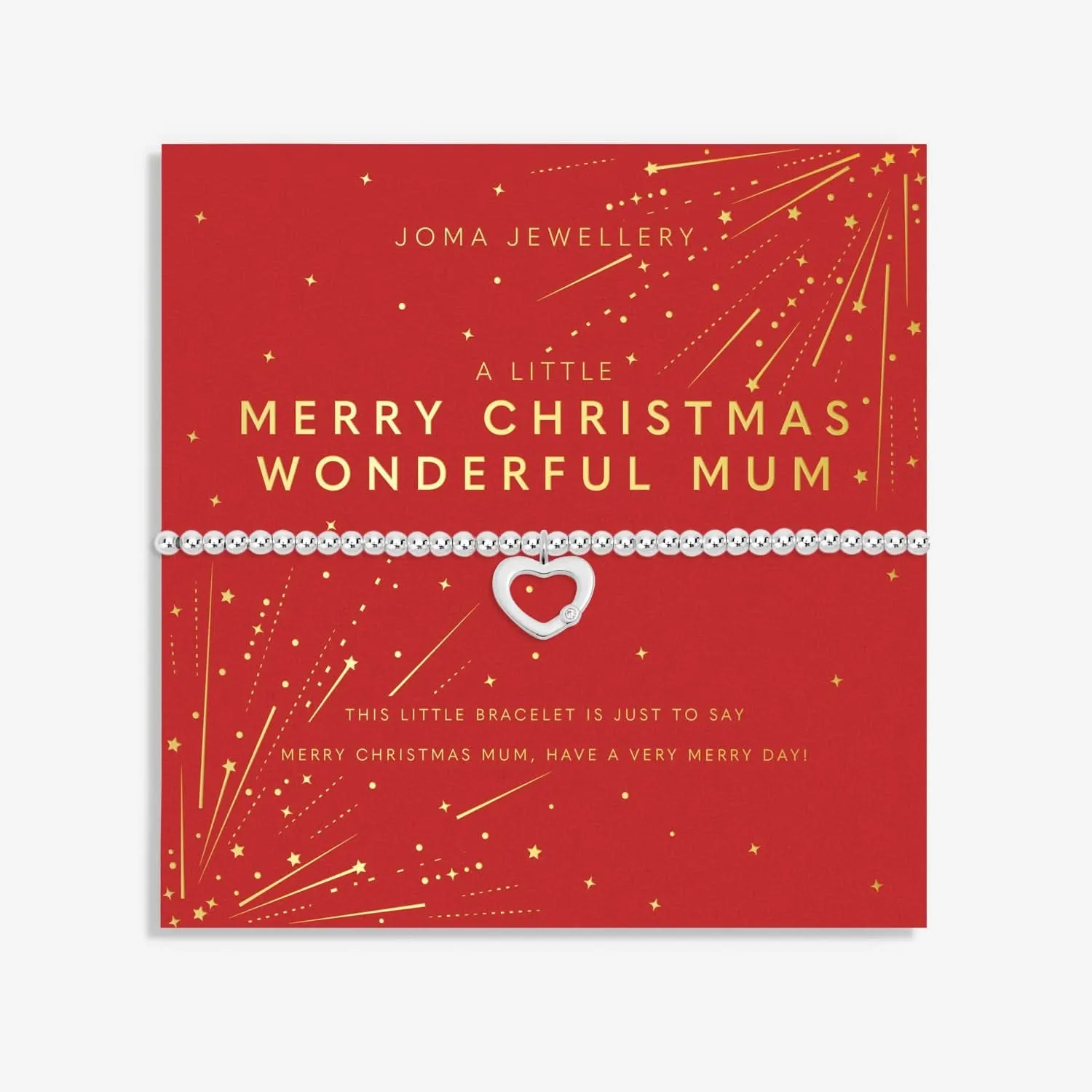 Christmas A Little Merry Christmas Wonderful Mum Silver Plated Bracelet 7556 Joma Jewellery