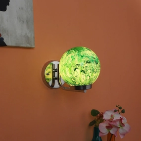 Chrome And Green Iron Wall Lights vintage desk lamp