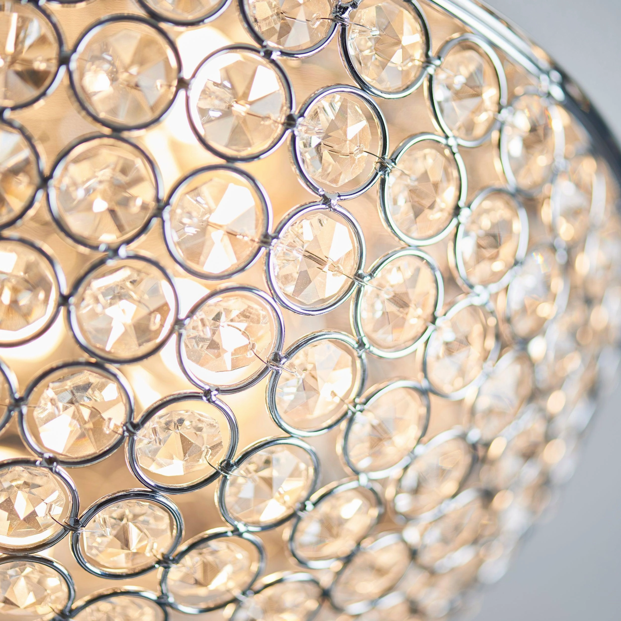 Chryla Clear Crystal & Chrome Flush Bathroom Ceiling Light