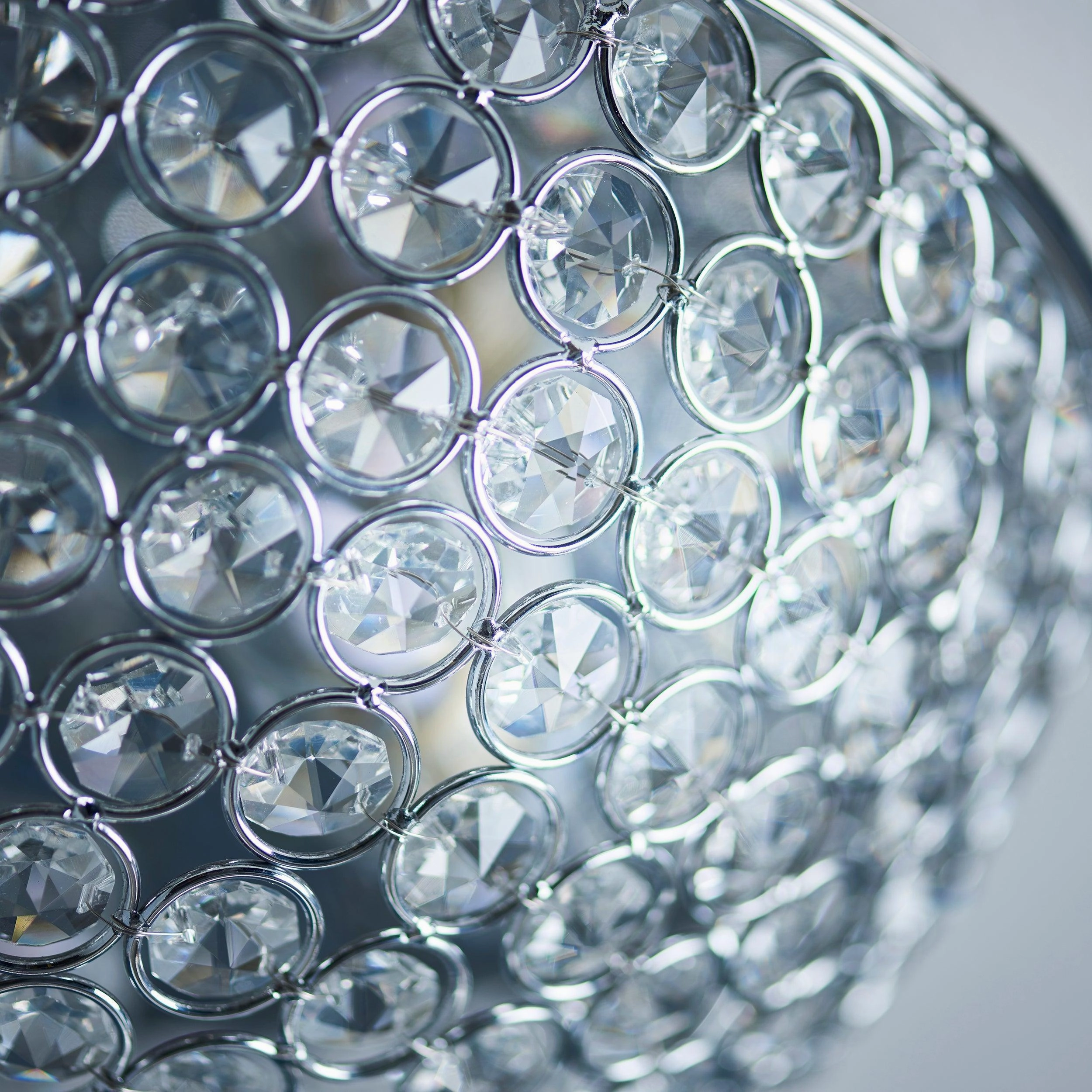 Chryla Clear Crystal & Chrome Flush Bathroom Ceiling Light