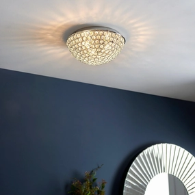 Chryla Clear Crystal & Chrome Flush Bathroom Ceiling Light simple ceiling design light