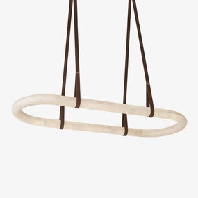 Circle Alabaster Chandelier modern modeling table light