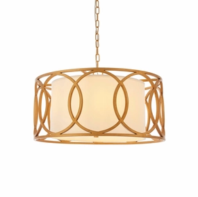 Circus Brushed Gold Circular Framed Ceiling Pendant Light minimalist ceiling light