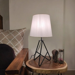 Claire Metal Table Lamp with Black Base and Premium White Fabric Lampshade (BULB NOT INCLUDED) Louis Poulsen chandelier