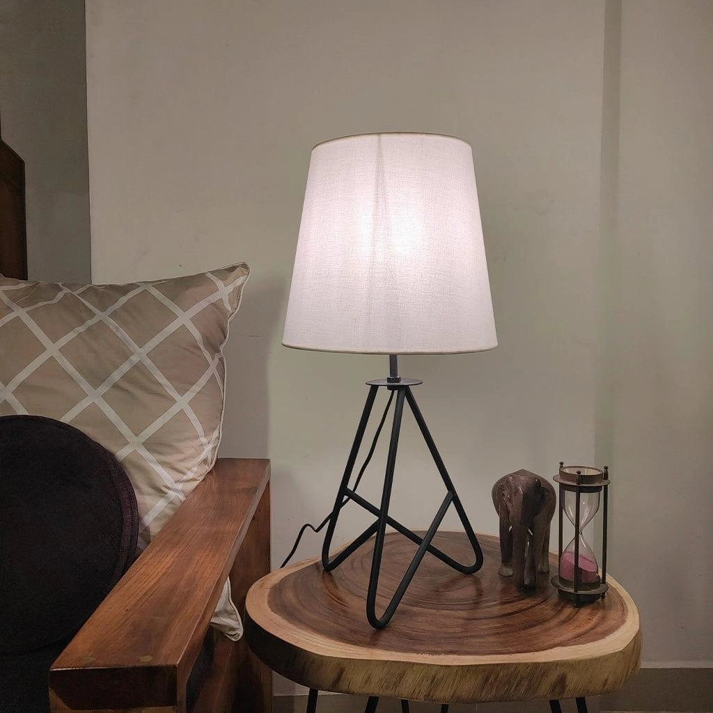 Claire Metal Table Lamp with Black Base and Premium White Fabric Lampshade (BULB NOT INCLUDED) Louis Poulsen chandelier