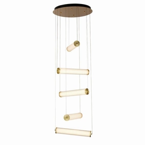 Clamp LED 5 Light Gold & Opal Glass Multi-drop Pendant minimalist ceiling light