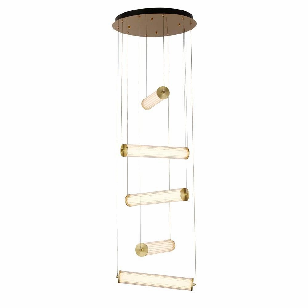 Clamp LED 5 Light Gold & Opal Glass Multi-drop Pendant minimalist ceiling light