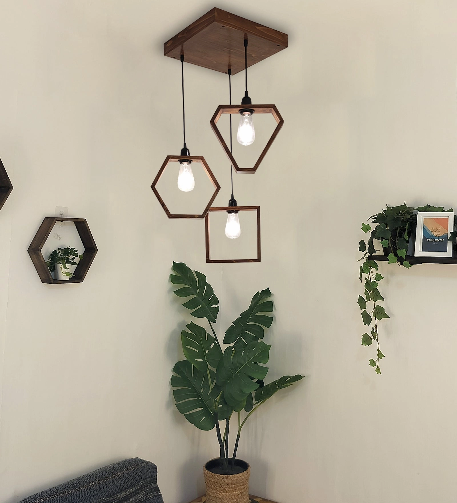 Clark Brown Cluster Hanging Lamp (BULB NOT INCLUDED) contemporary ceiling fixture