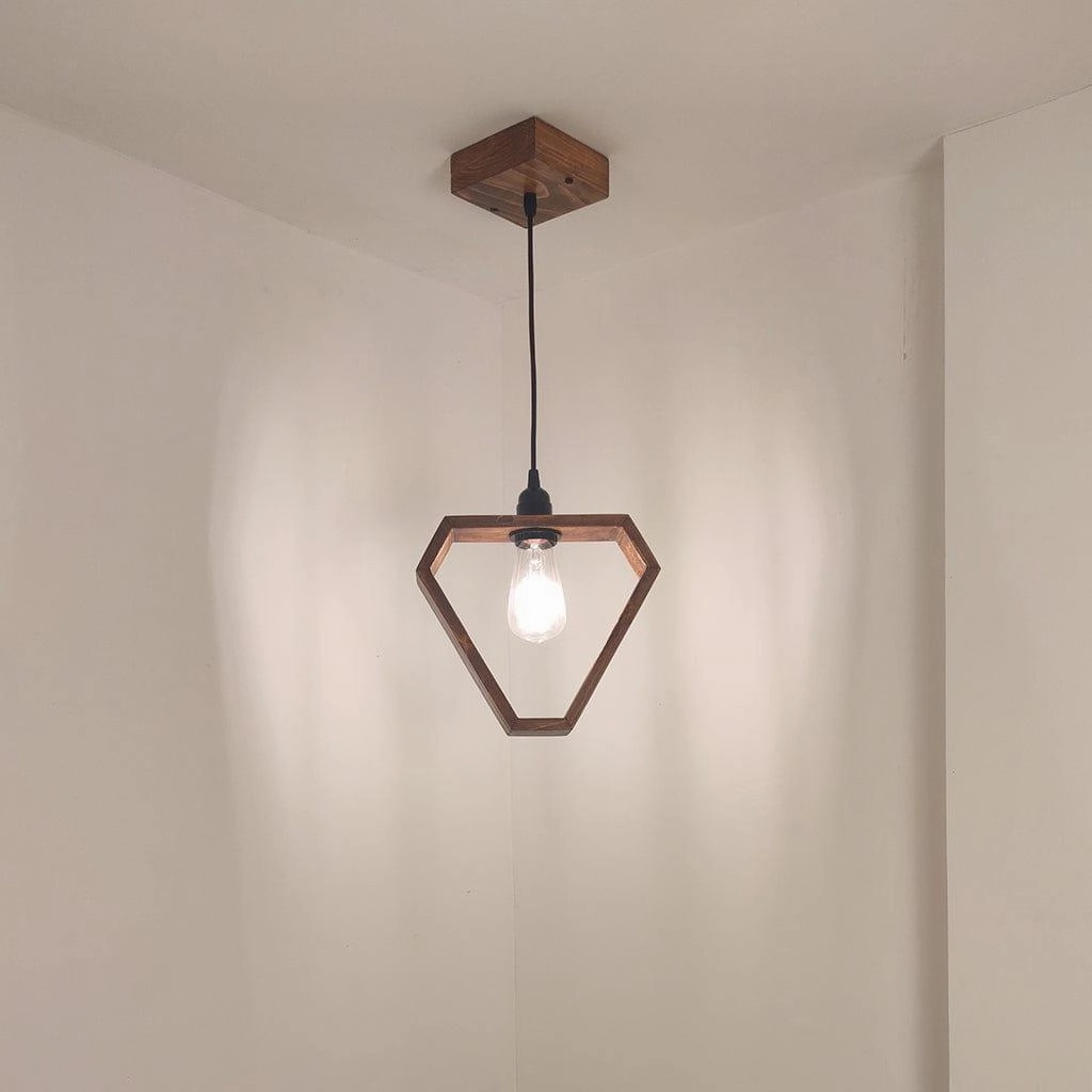 Clark Brown Wooden Single Hanging Lamp contemporary ceiling fixture